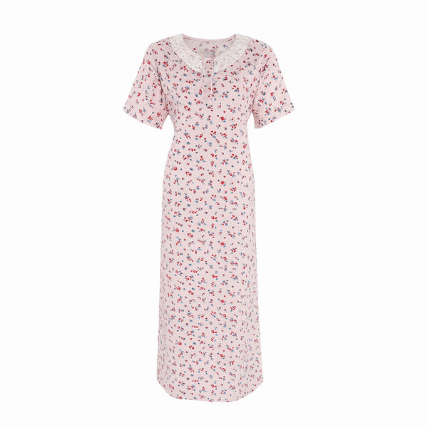 Al Rehab Women's Summer Jalabiya, Plain Half-Sleeve Cotton, Patterned, Model 814