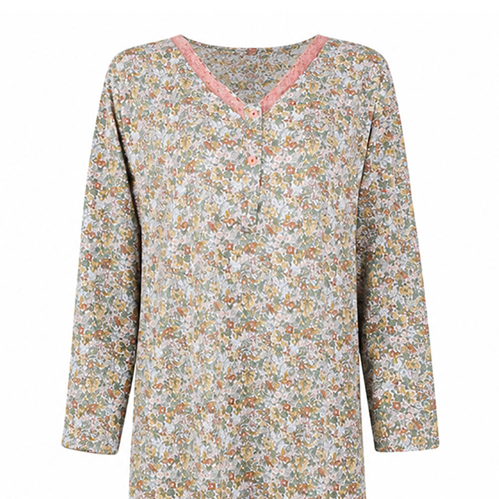 Arabella women's summer jalabiya, plain patterned sleeves, model 1525