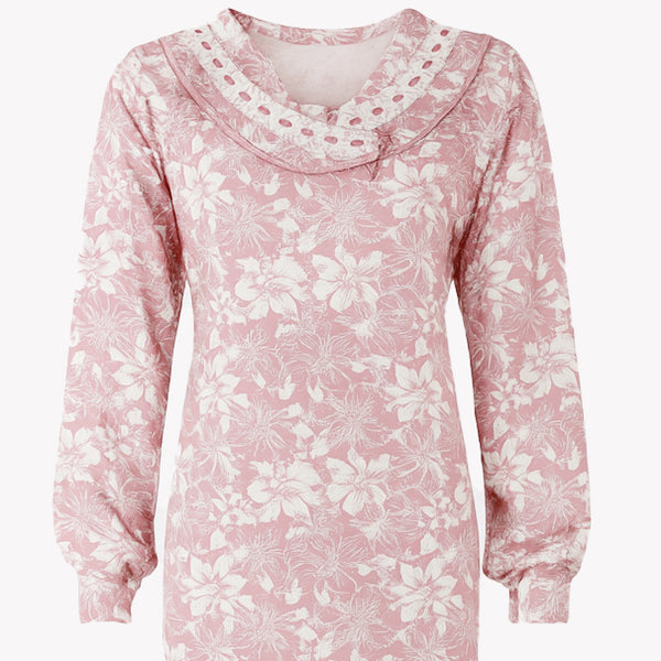 جلابية حريمي شتوي جميلة قطن مشجر موديل 426