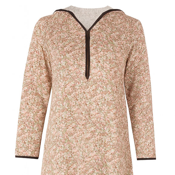 جلابية حريمي شتوي قطن ريجينا كابتشو مشجر موديل 405