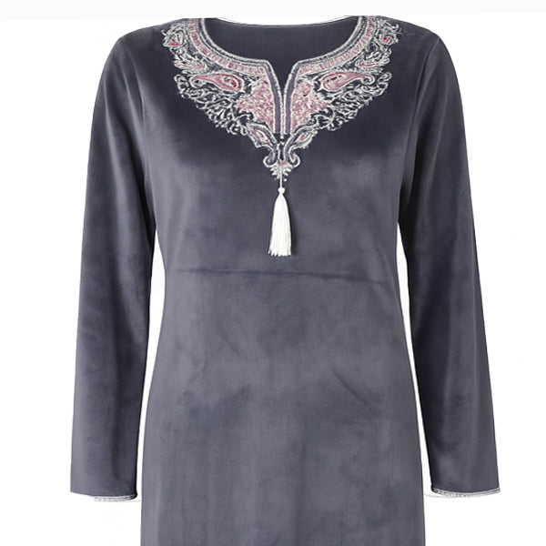 جلابية حريمي شتوي قطيفة ريجينا موديل 410