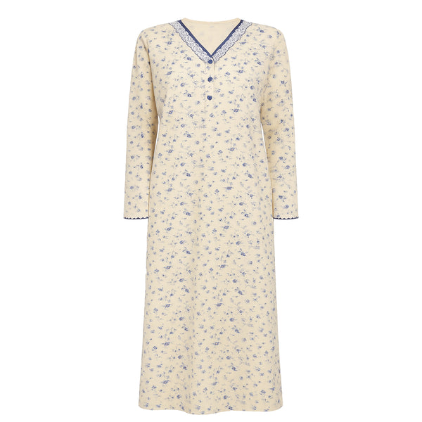 جلابية حريمي شتوي ارابيلا قطن موديل 5016 - مشجر