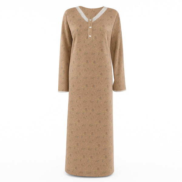 جلابية حريمي شتوي ارابيلا قطن موديل 5020 - مشجر