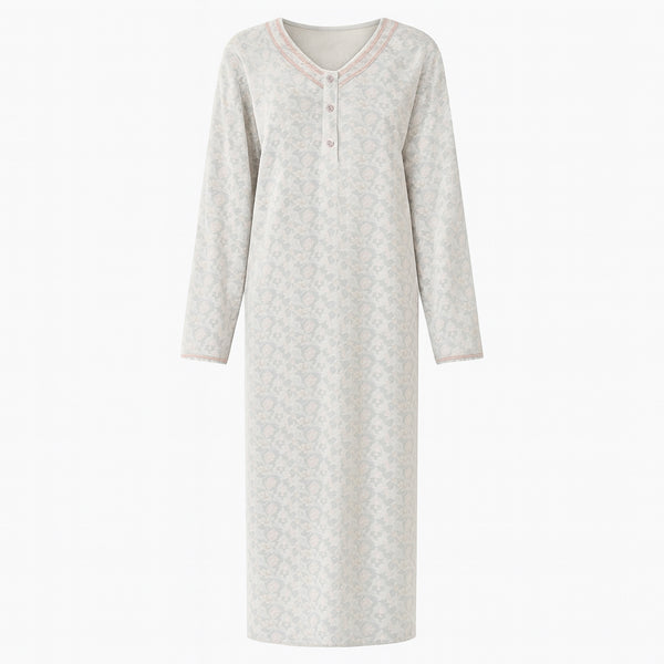 جلابية حريمي شتوي ارابيلا قطن موديل 5021 - مشجر