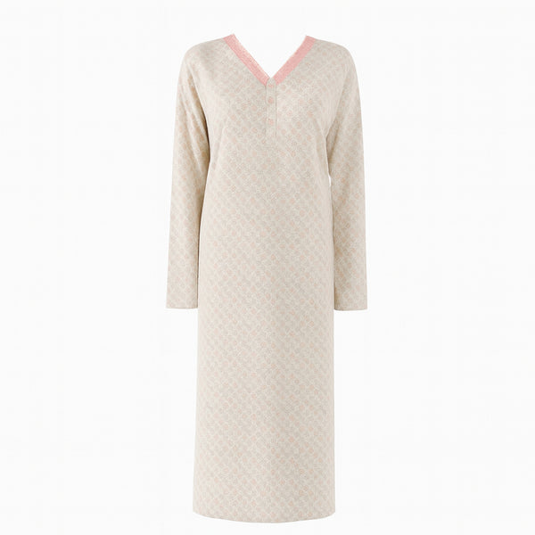 جلابية حريمي شتوي ارابيلا قطن موديل 5023 - مشجر