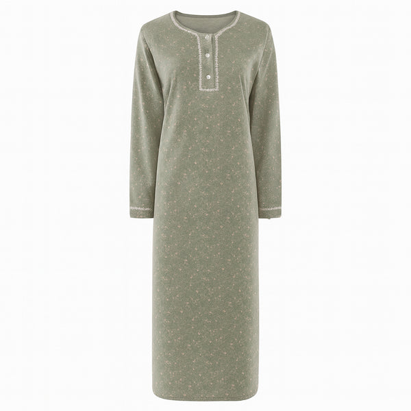 جلابية حريمي شتوي ارابيلا قطن موديل 5030 - مشجر