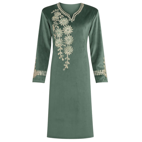 جلابية حريمي شتوي كراون قطيفة موديل 2000