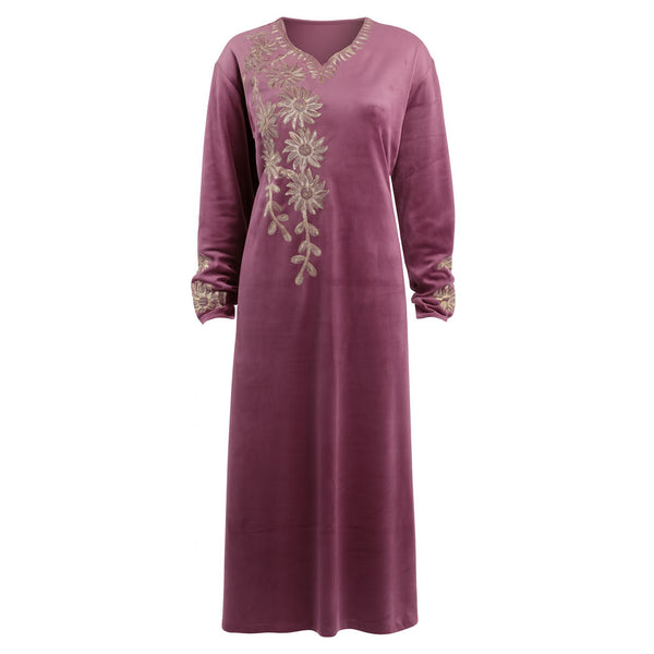 جلابية حريمي شتوي كراون قطيفة موديل 2000 مقاس خاص