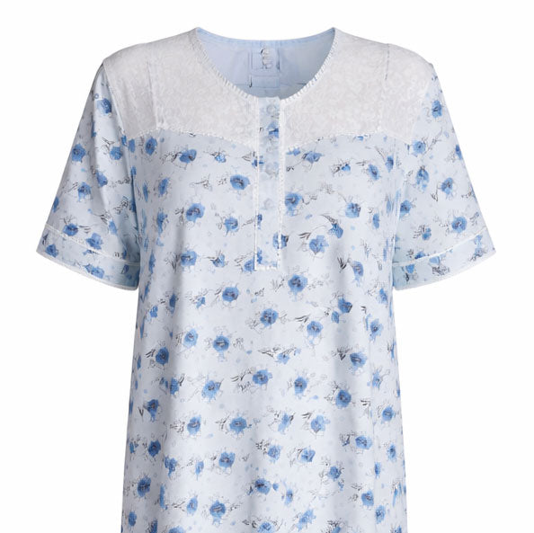 جلابية حريمي صيفي قطن EL REHAB نص كم مشجر موديل 820 