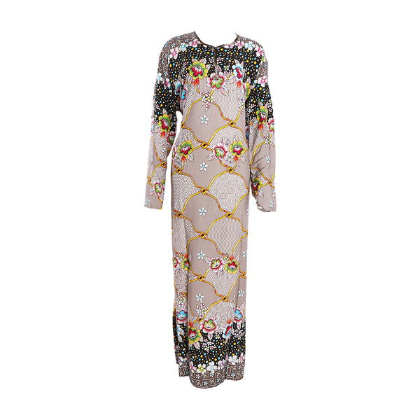 جلابية حريمي فسكوز مشجر FREE SIZE 1313 KRATON MAS