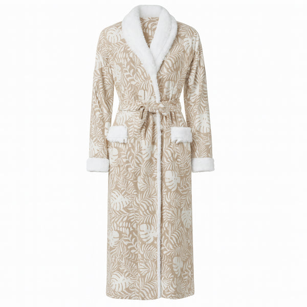 روب حريمي شتوي قطيفة جميلة مشجر عادي موديل 711