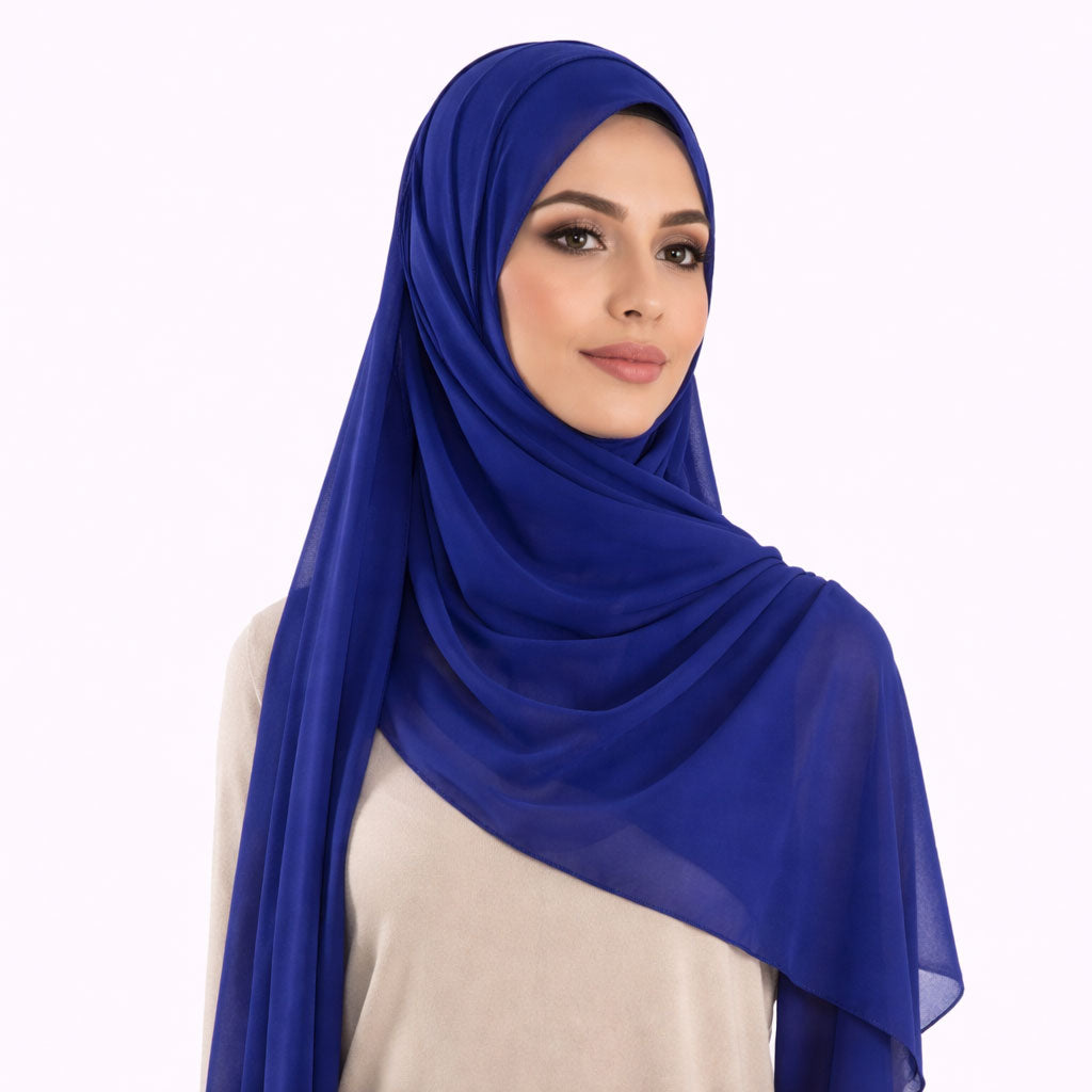 طرحة حريمي شيفون + تلبيسة MAWADA SCARF سادة 