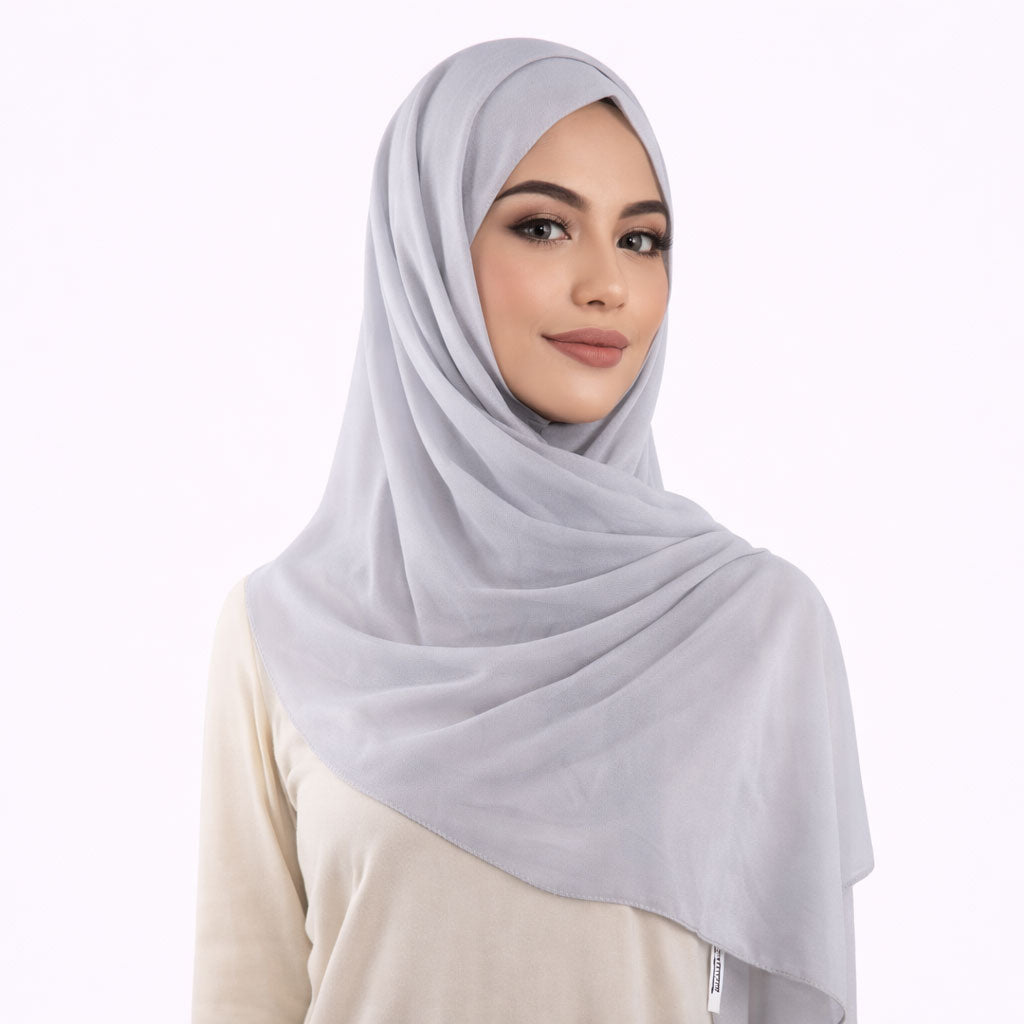 طرحة حريمي شيفون + تلبيسة MAWADA SCARF سادة 