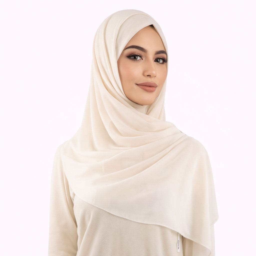 طرحة حريمي شيفون + تلبيسة MAWADA SCARF سادة 