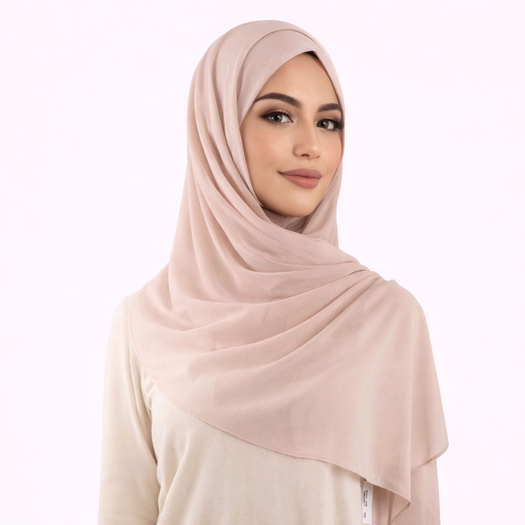 طرحة حريمي شيفون + تلبيسة MAWADA SCARF سادة 