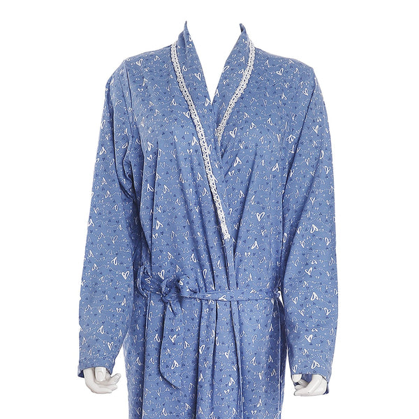 Al Rehab Women's Summer Robe, Cotton, Patterned Sleeve, Model 2605