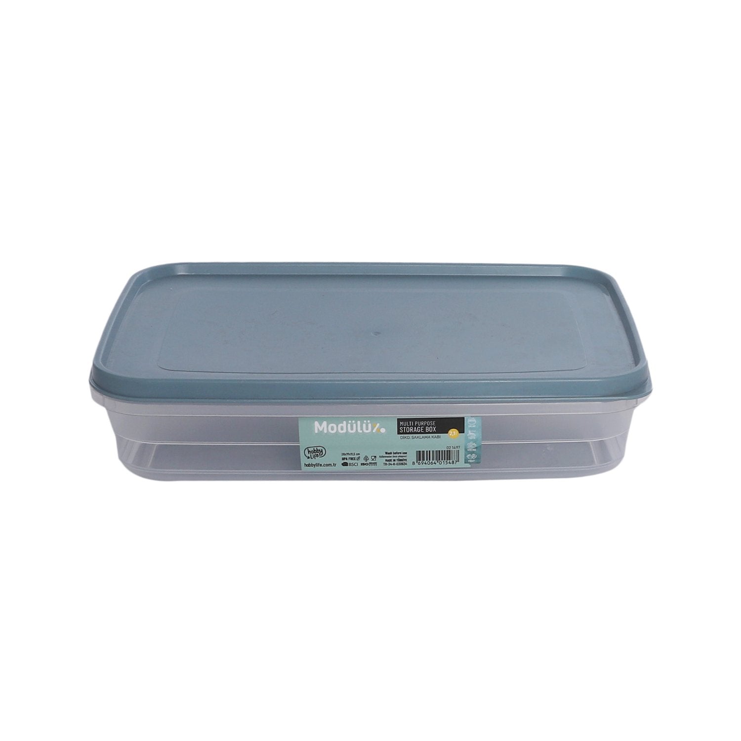 علبة حفظ طعام مستطيلة 2.1 لتر 21497 HOBBY 