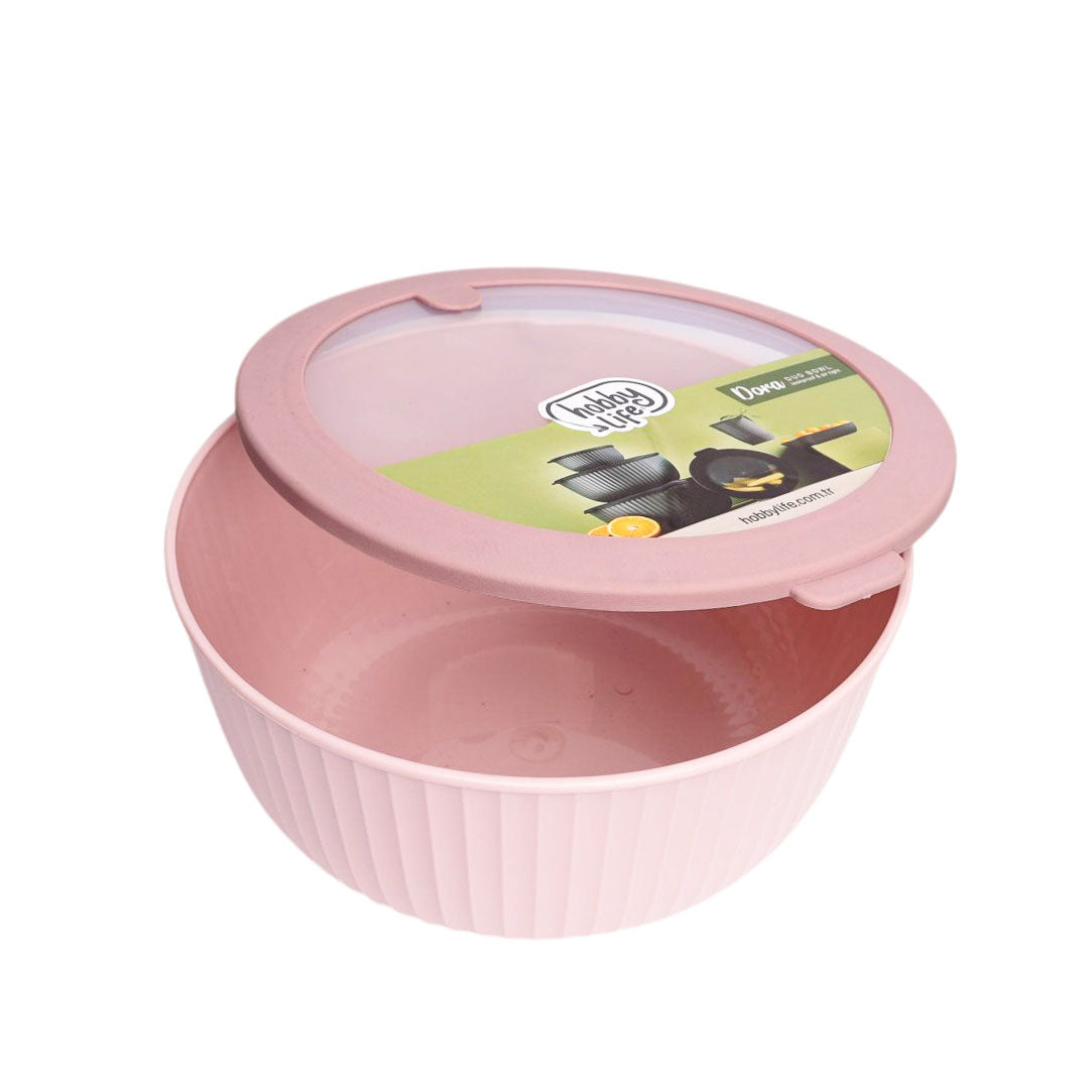 علبة حفظ طعام بلاستيك HOBBY LIFE دورا مستديرة 4.2 لتر موديل 1361 - 03 