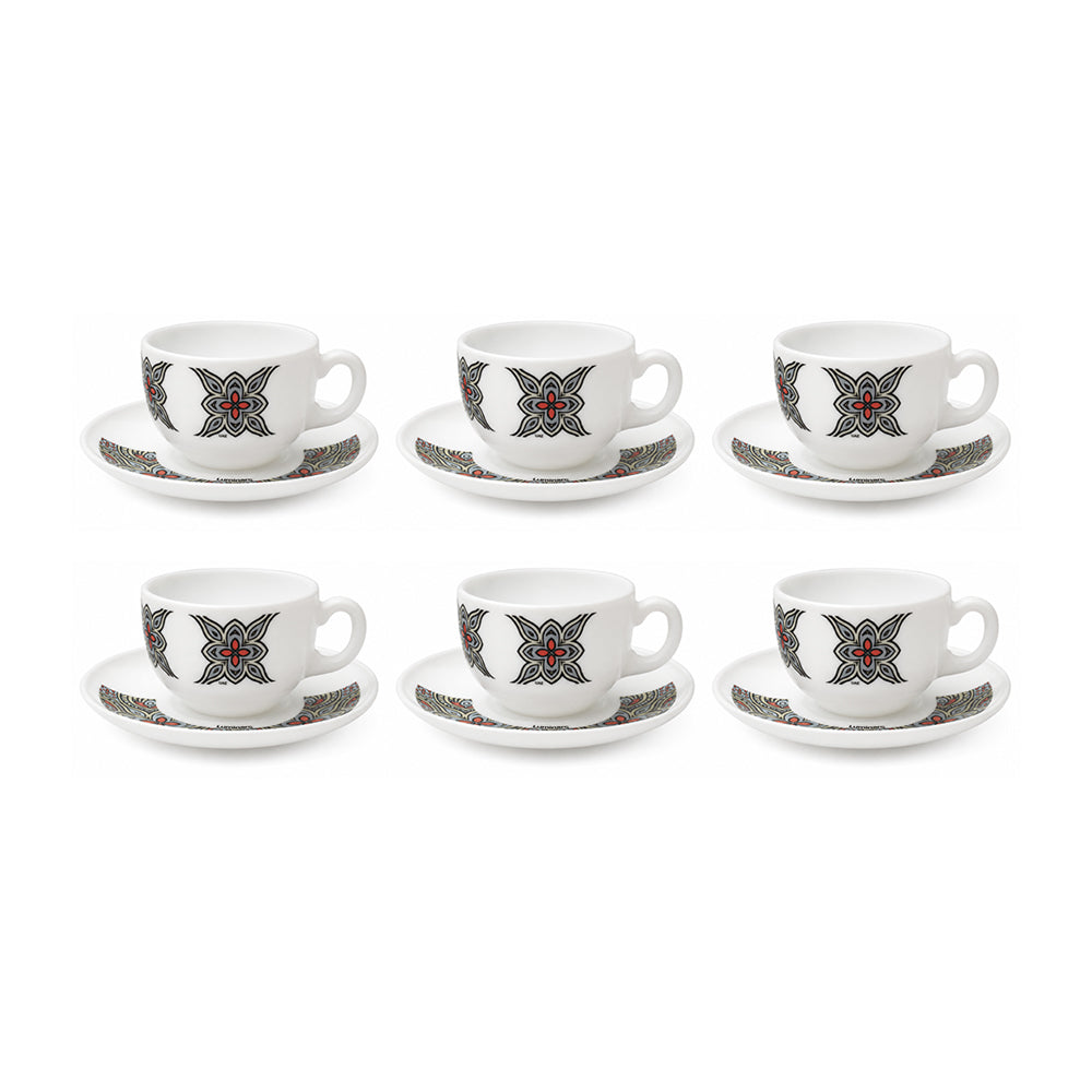 Set of 6 Arcopal Essence Cesariomara cups and saucers