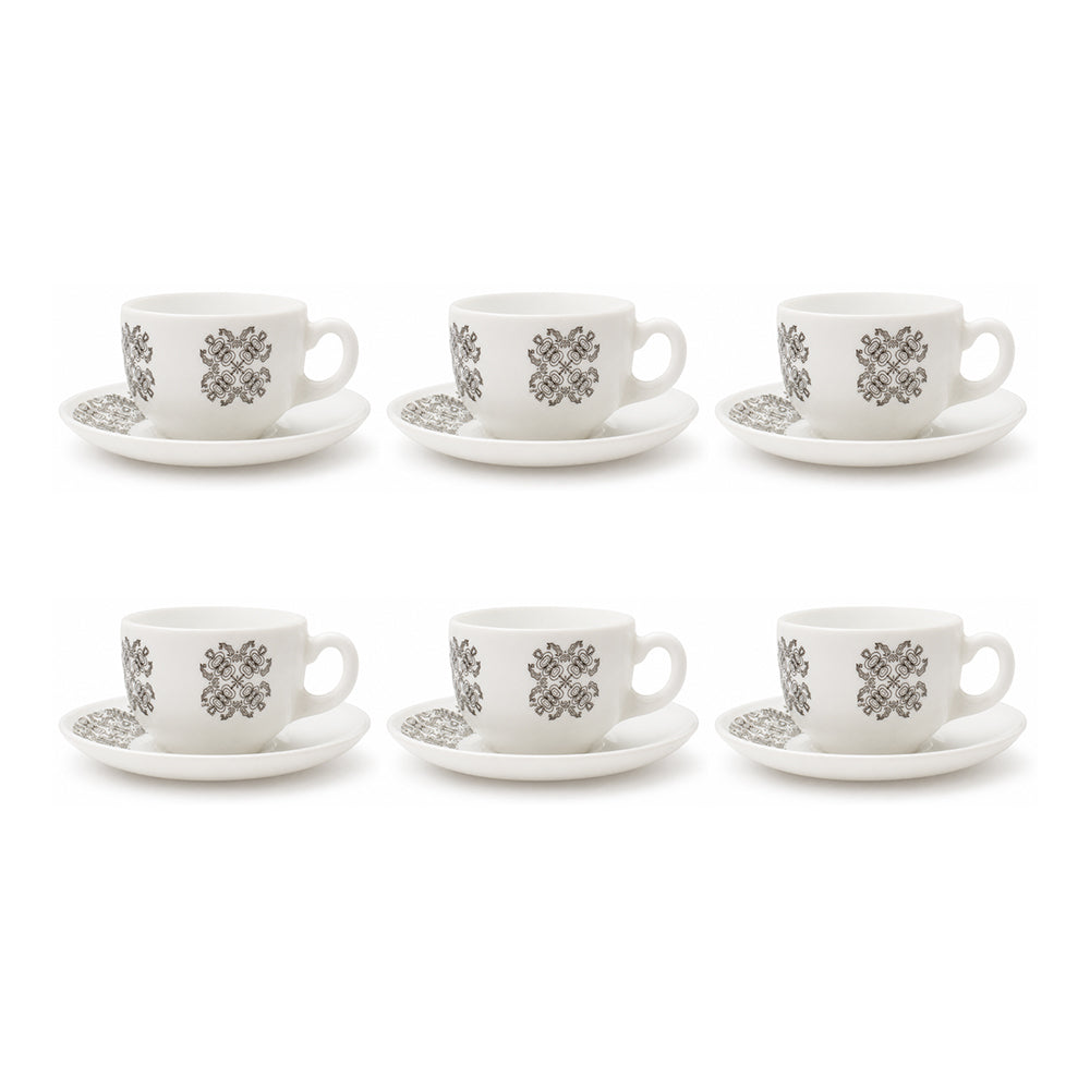 Set of 6 Arcopal Essence Volivamara cups and saucers