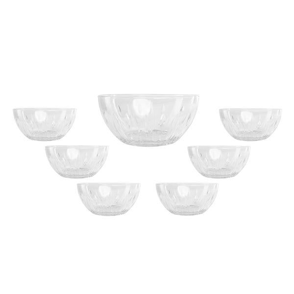 مجموعة سلطانيات زجاجية مزخرفة 7 قطعة بودينج ريا - اوشن