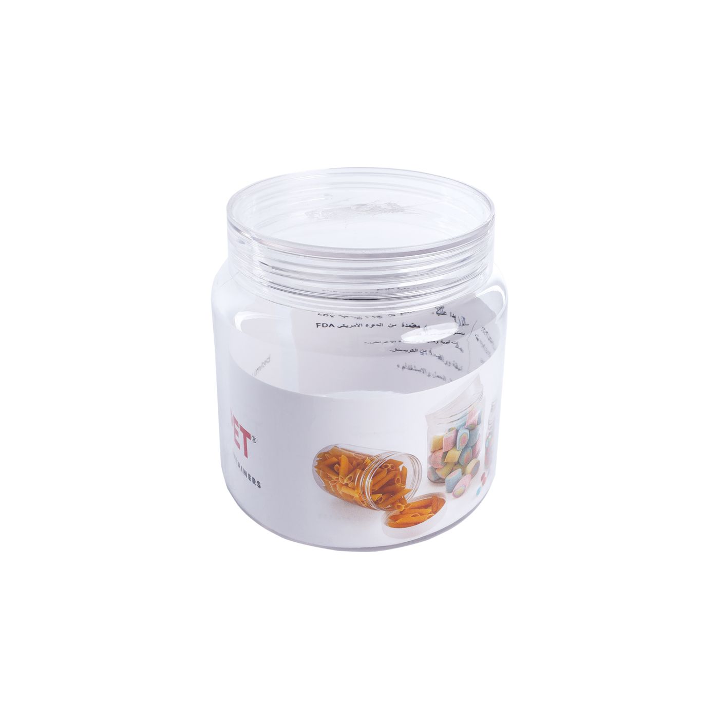 برطمان سنبيت شفاف بغطاء اكريلك علي شكل دائري 1000 مللي 1000ML STUD - سرور 