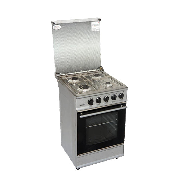 4-burner gas stove, Noor, 55 cm, stainless steel surface