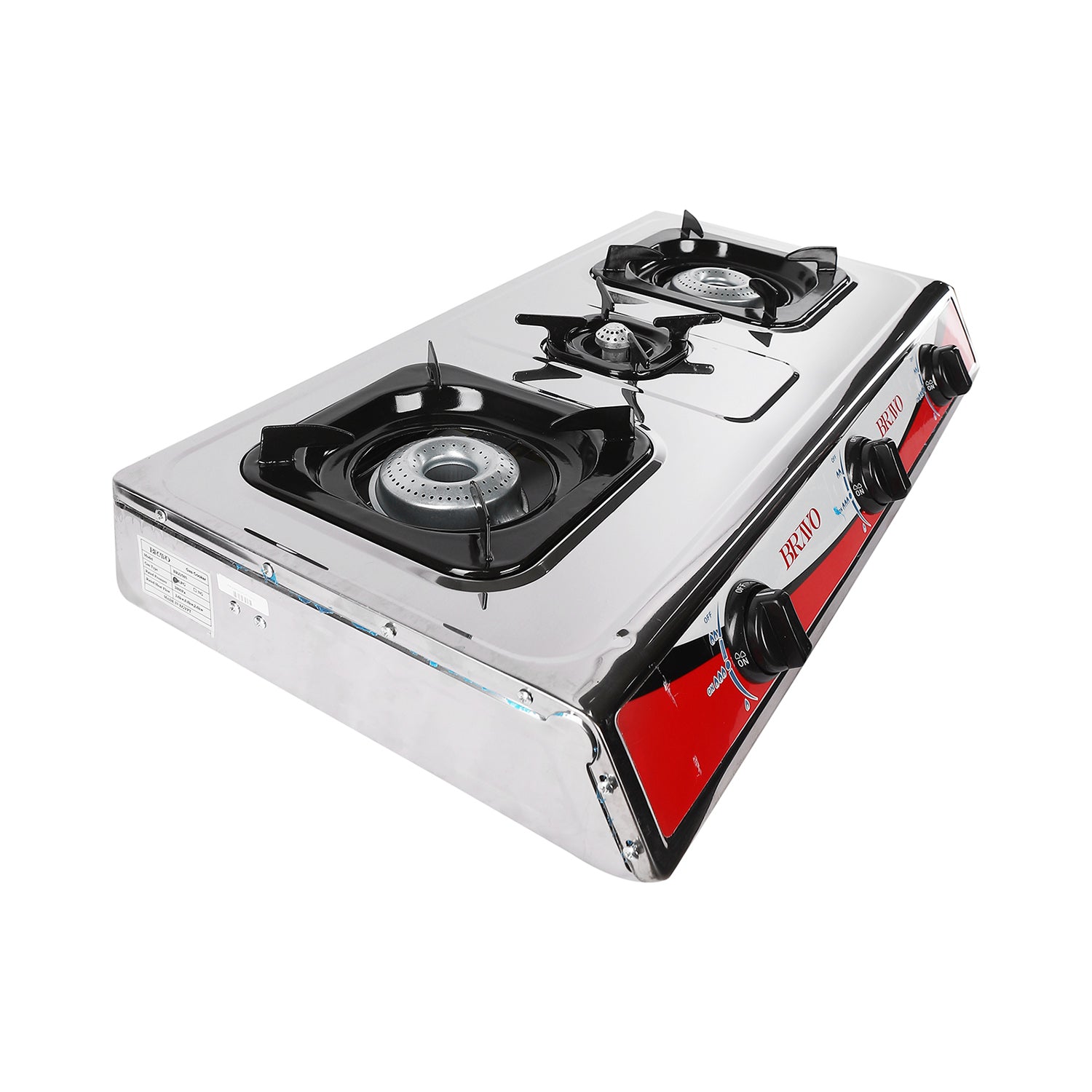 مسطح غاز برافو 2.5 شعلة ستانلس موديل BR-T22-SB 