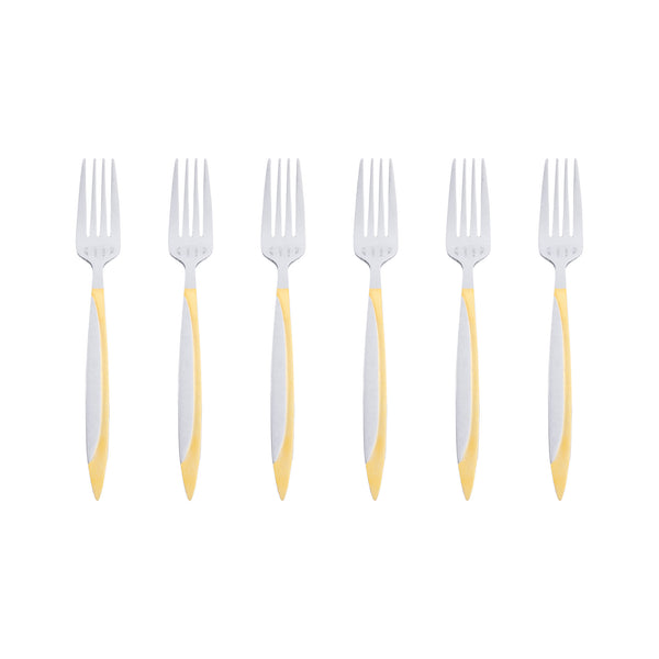 6-piece dinner fork set with a golden pen M66