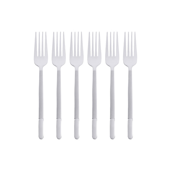 6-piece silver fork set, plain silver print, 955-3