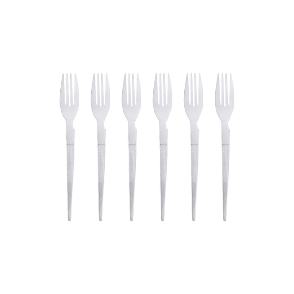 6-piece silver cake fork set, double-sided needle, 3802