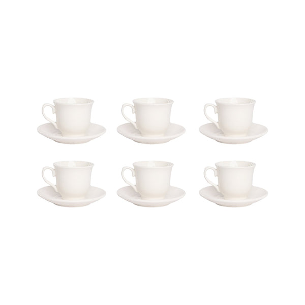 طقم قهوة بطبق سادة 12 قطعة CUPS