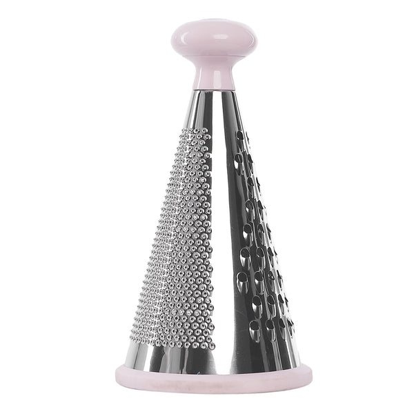 Stainless steel grater with large silicone handle