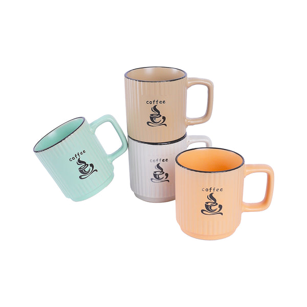 طقم مج بورسلين مضلع 4 قطعة موديل WS-1-18