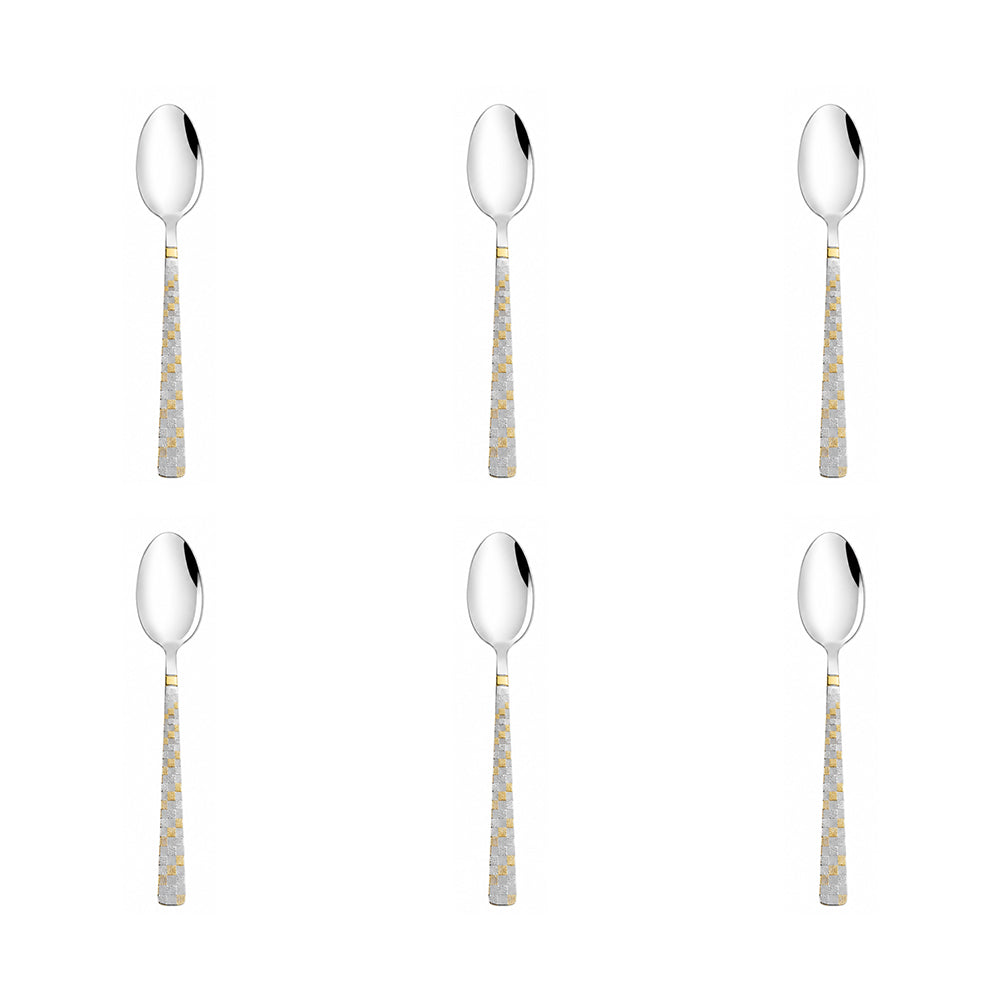 طقم ملعقة اكل 6 قطعة ستانلس مدهب موديل 103-39