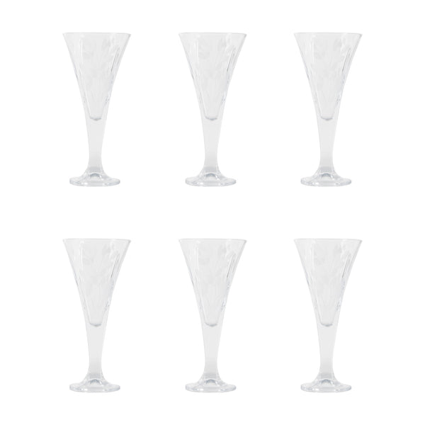 Al Fanar La Vita Glass Set, Plain Engraved, 6 Pieces, Model 5332