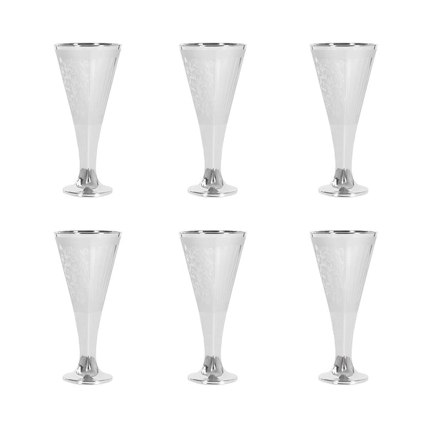 Al Fanar Lavita Platinum Sand Classic 6-Piece Glass Set, Model 1604