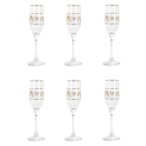 Al Fanar Maldives S Yasmina Gold Decal 6-Piece Glass Set Model 3075