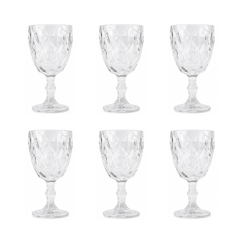 طقم كاس زجاج دريم 6 قطعة DIAMOND STEMWARE موديل 2-4001