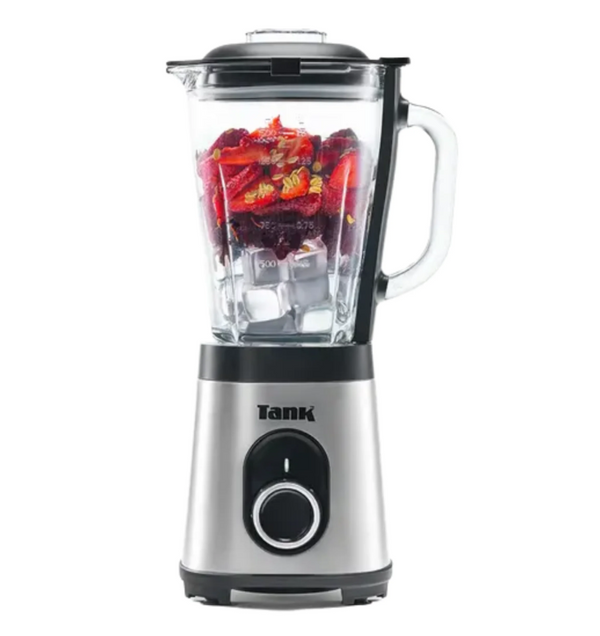 خلاط تانك 800 وات 1.5 لتر زجاج سيلفر×اسود موديل YB-S62k