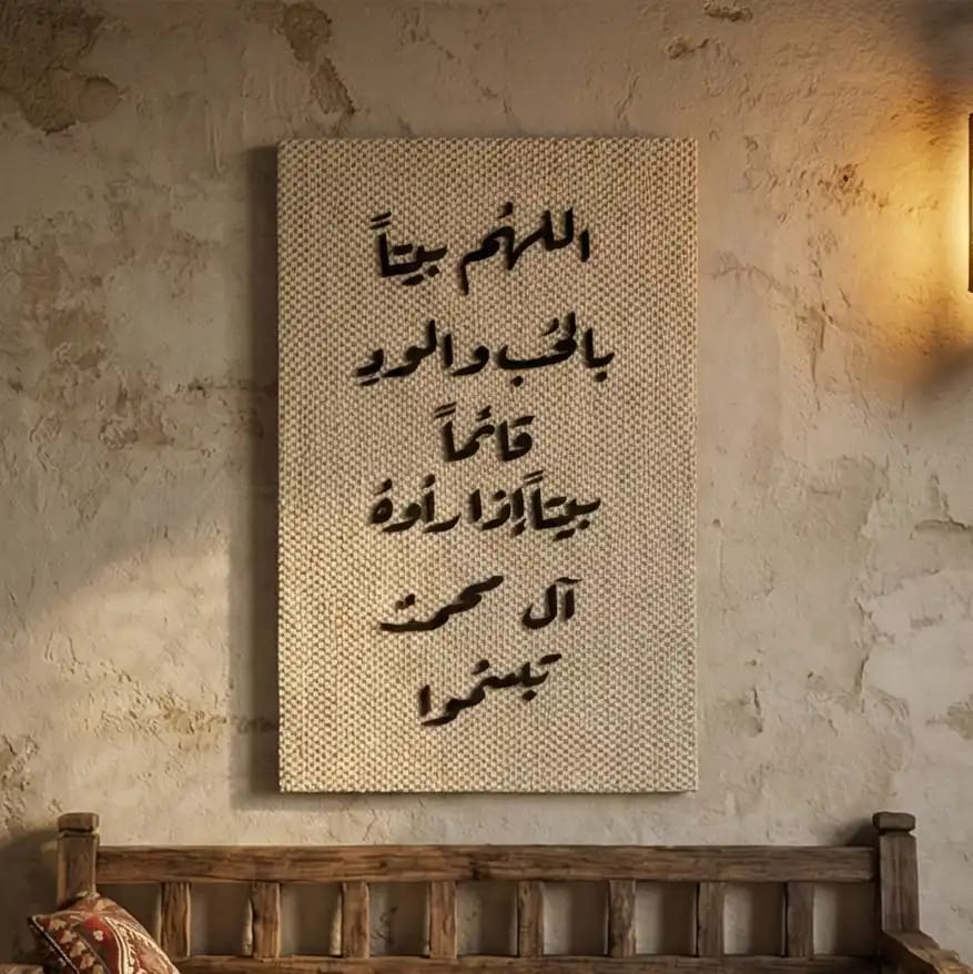 تابلوه دعاء اللهم بيتا بالحب و الود 
