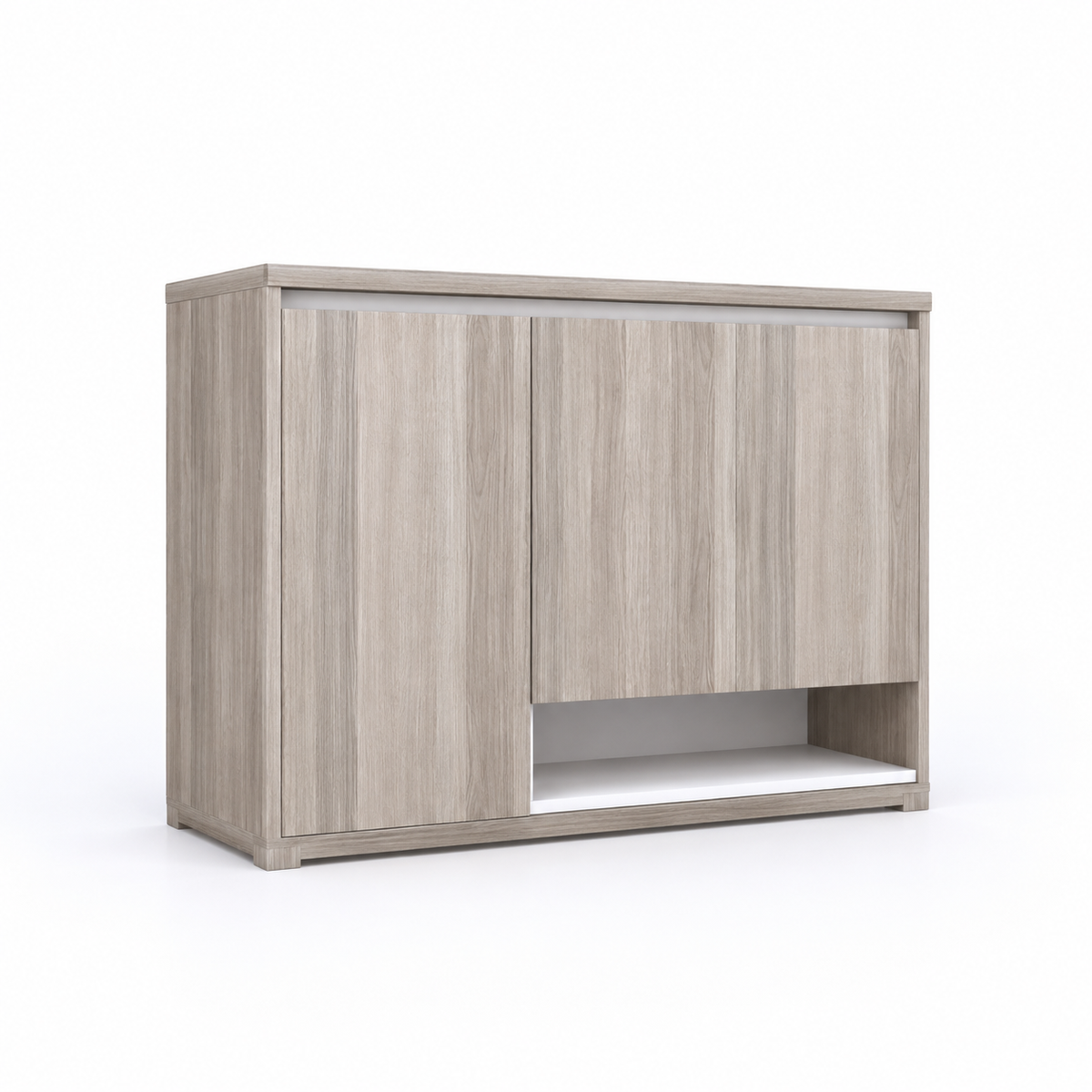 جزامة MDF 4 أرفف بيچ وأبيض - 38×120×96 سم