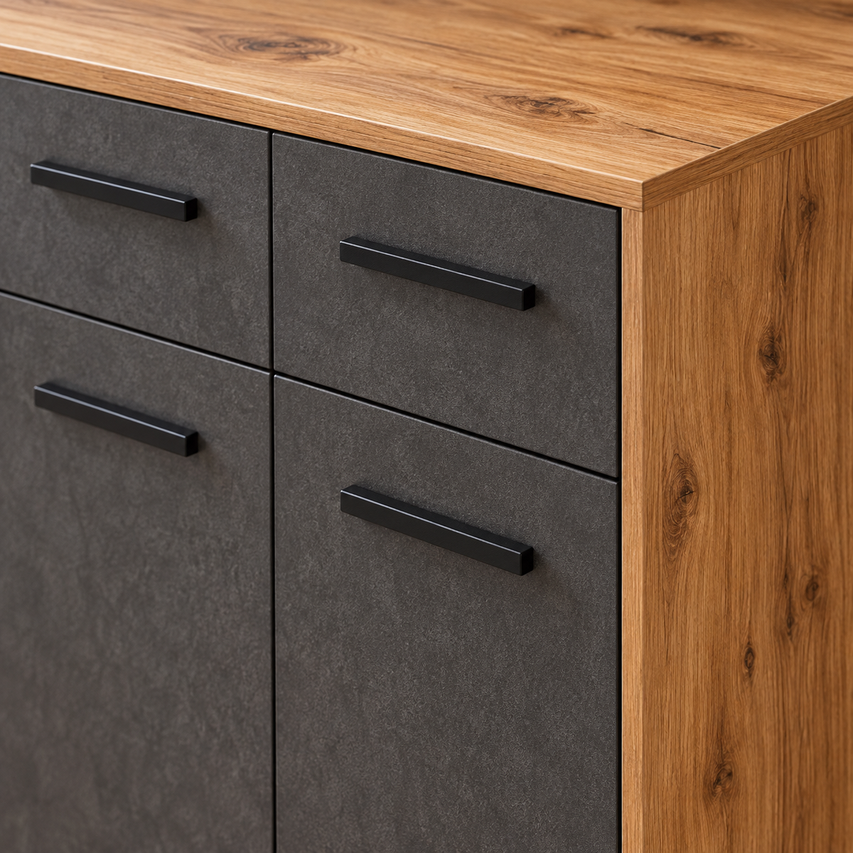 وحدة أدراج MDF بني وأسود - 85×70×30 سم