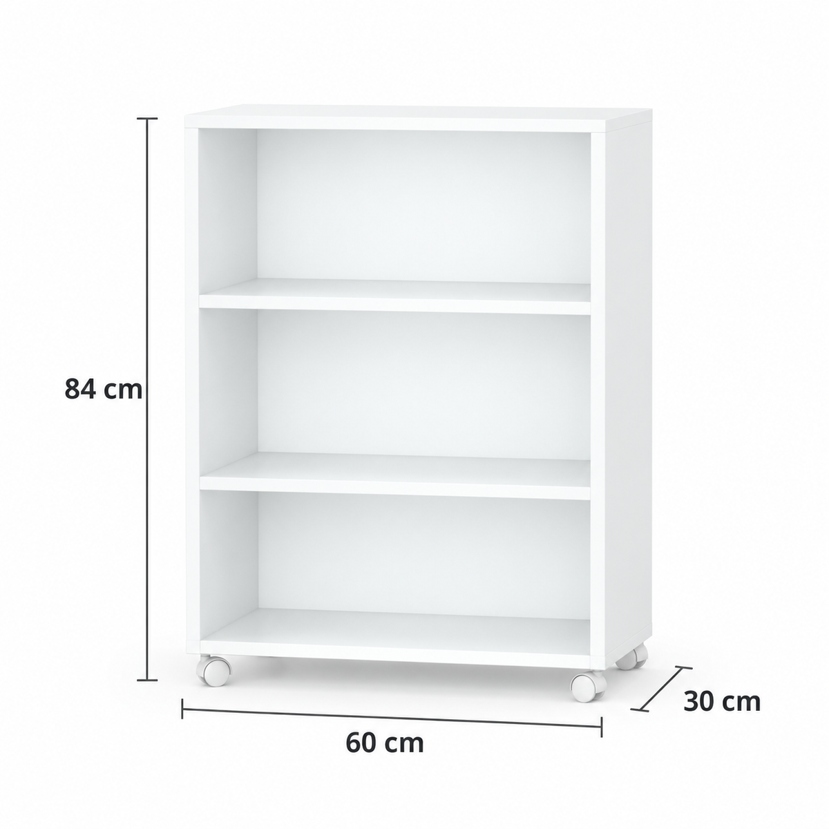 مكتبة MDF أبيض - 84×30×60×28 سم