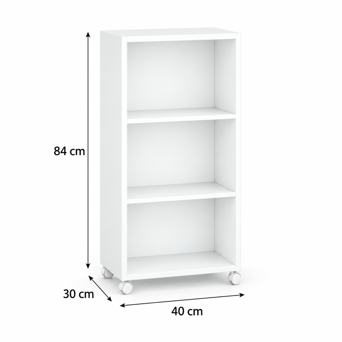 مكتبة MDF أبيض - 84×30×40×28 سم