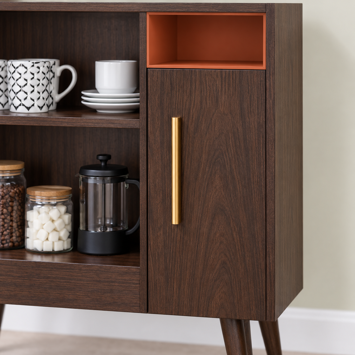 ركن قهوة MDF بني - 80×80×30 سم - التوحيد والنور