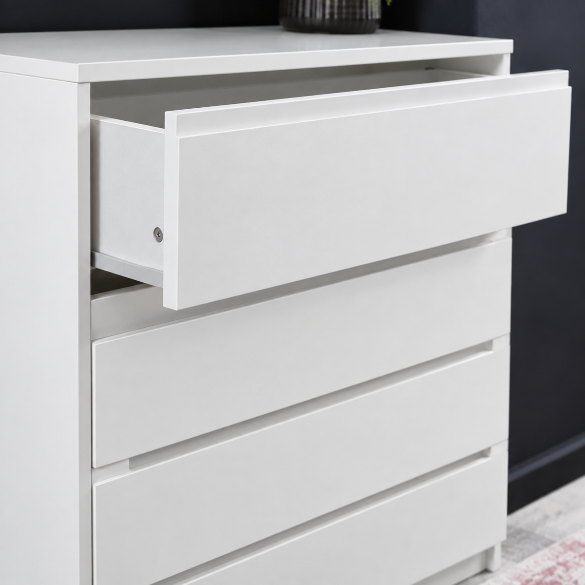 وحدة أدراج MDF 4 أدراج أبيض - 90×90×45 سم
