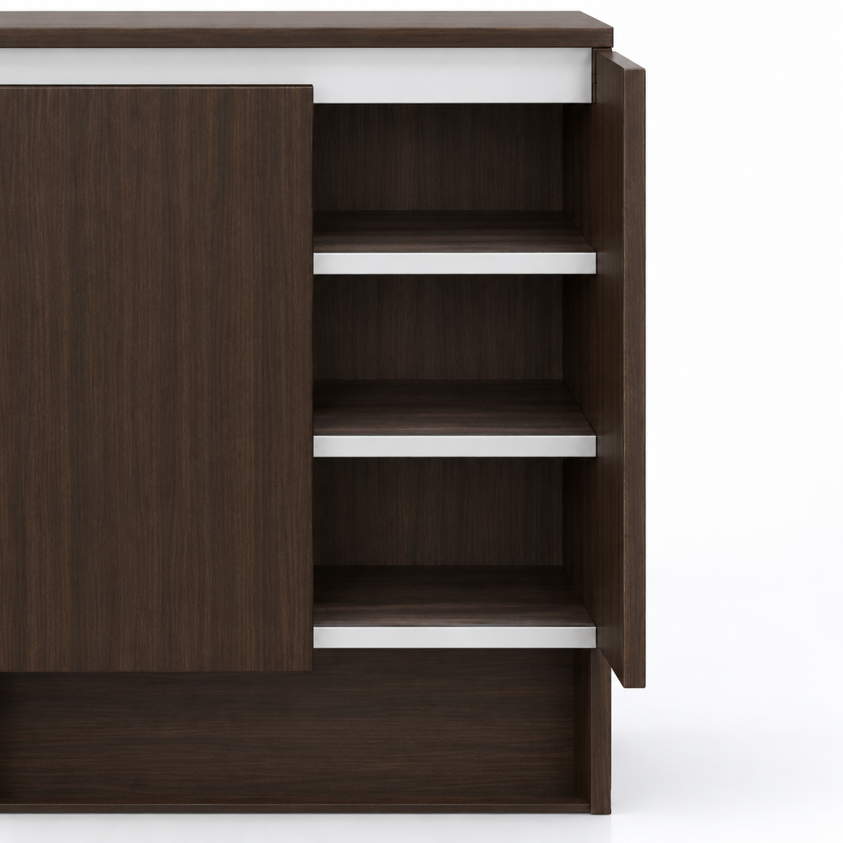 جزامة MDF 3 أرفف أبيض وبني - 38×96×80 سم - التوحيد والنور