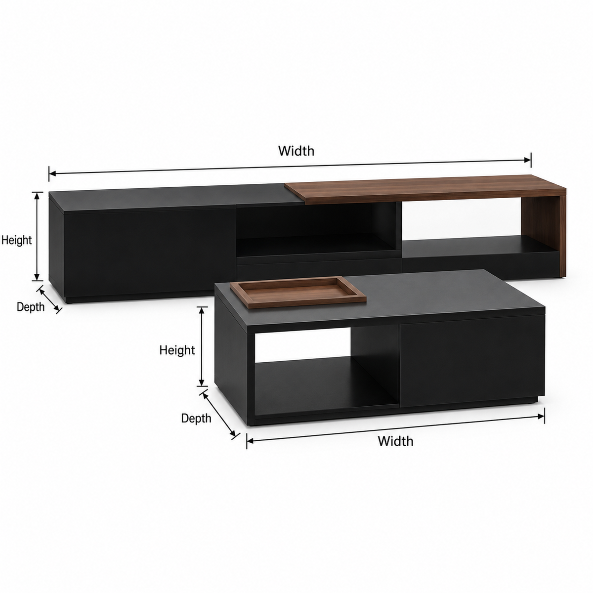 وحدة تلفزيون + ترابيزة قهوة MDF - موديل NAG106