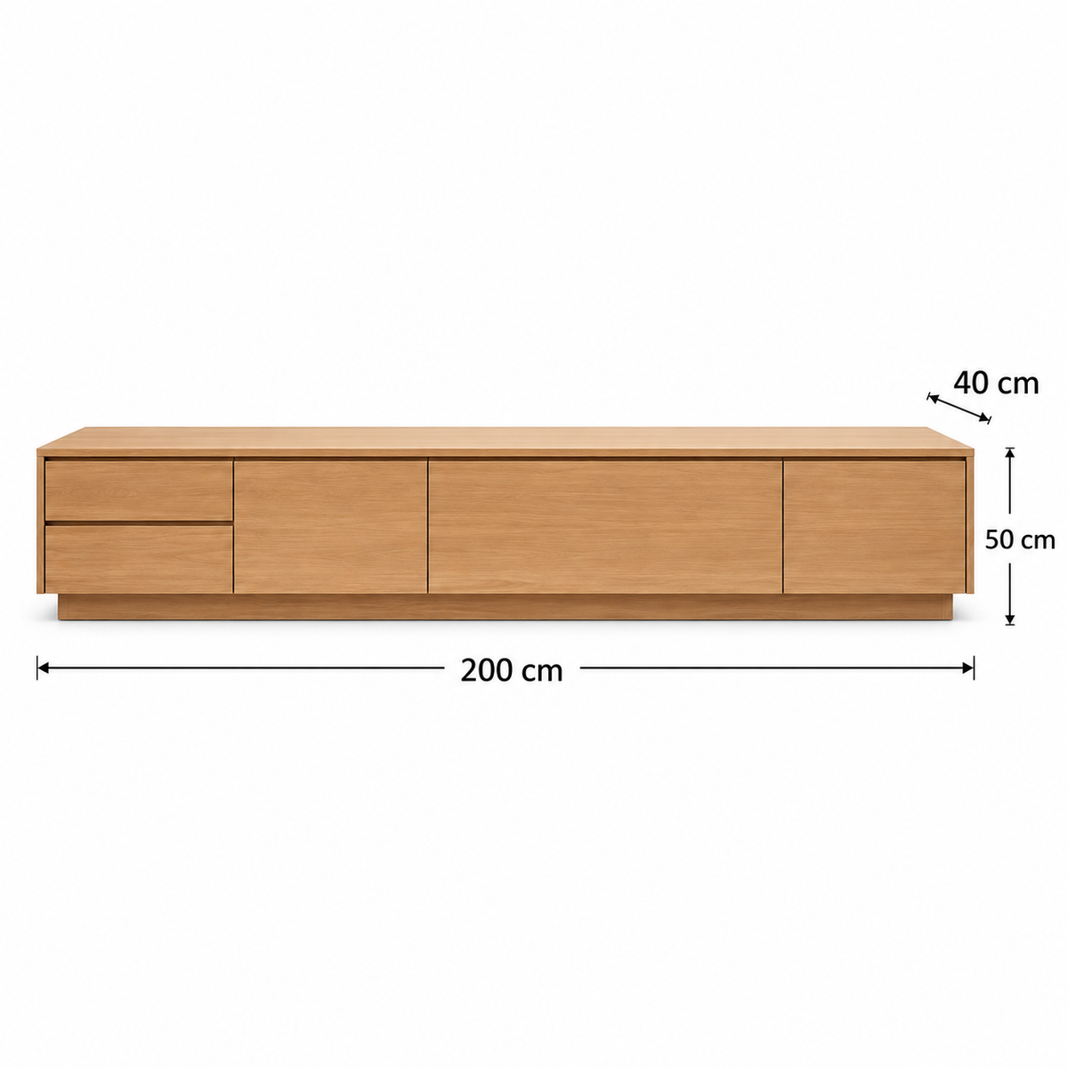 وحدة تلفزيون MDF بيچ - 200×40×50 سم